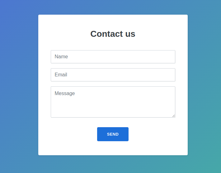 Example website contact form